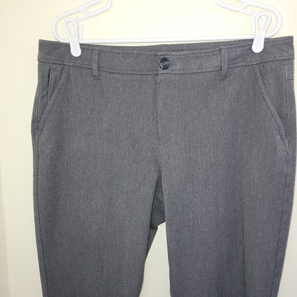Eddie Bauer Travel Trousers Gray Four Pocket Mid Weight Straight Leg Pants SZ 14 - Picture 4 of 10